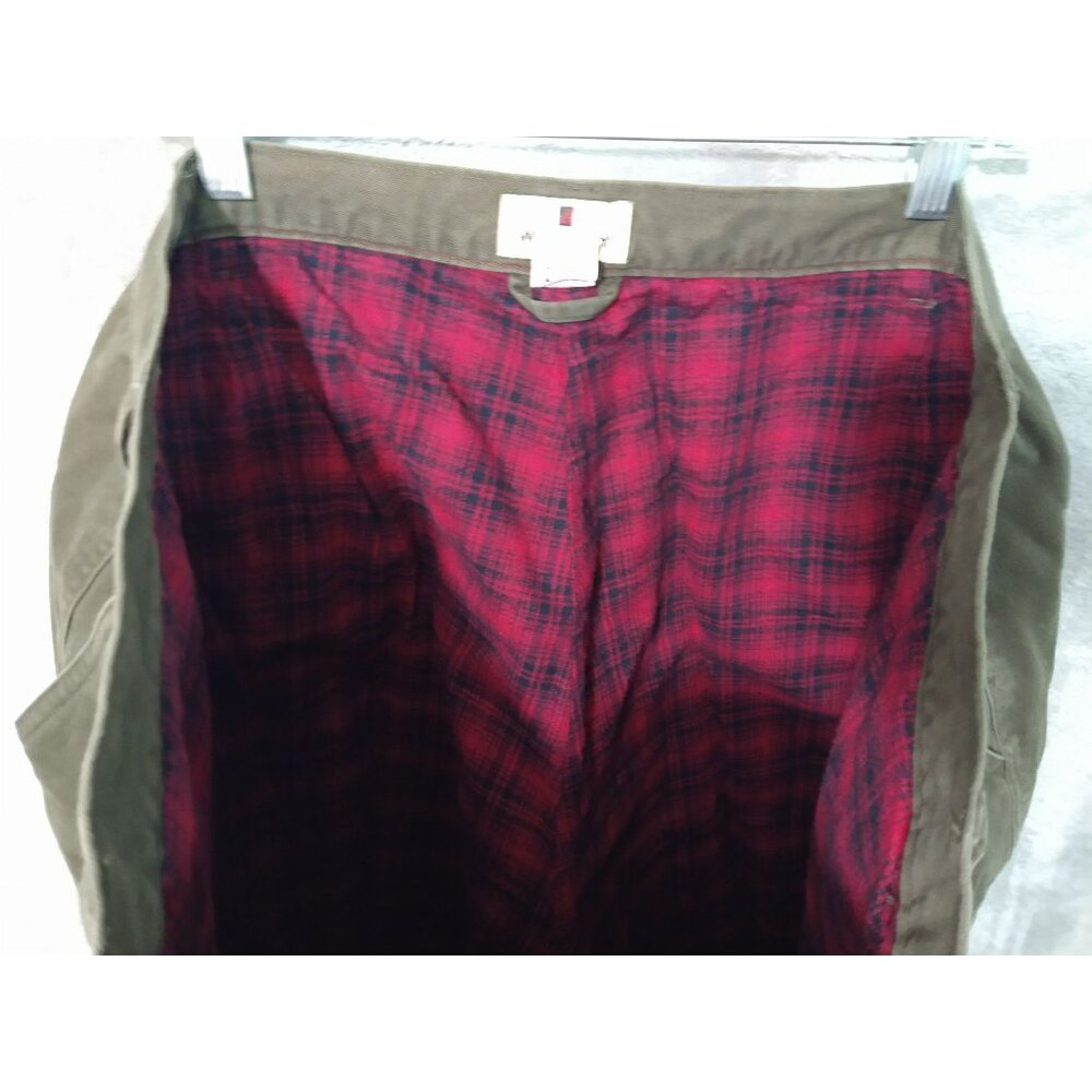 Woolrich Jeans Mens 44 x 31 Green Flannel Lined Chino High Rise Tapered Leg - Picture 3 of 10